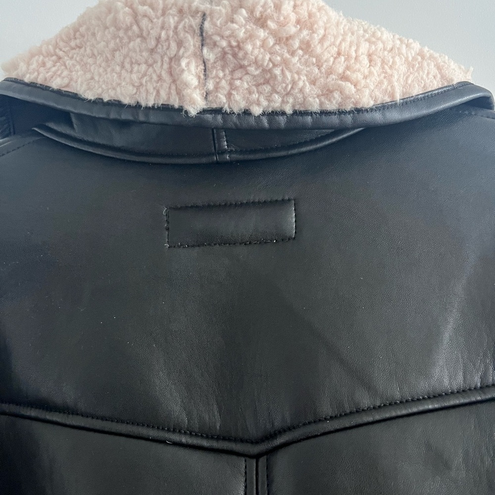 Blank NYC Black Leather Jacket with Cream Accents New Size S - Picture 7 of 8